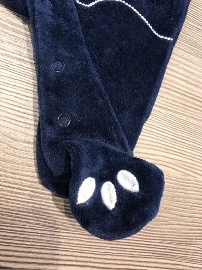 Pyjama velours garçon 1 mois Z Grain de blé - photo numéro 4