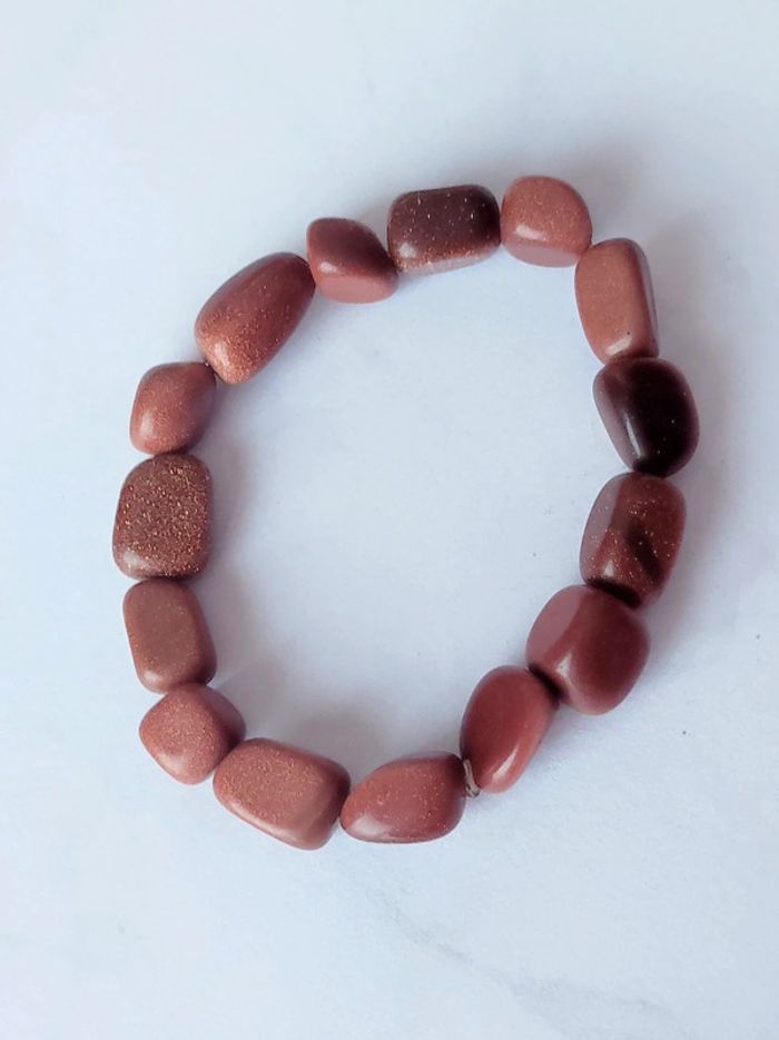 Bracelet fantaisie perle marron paillettes