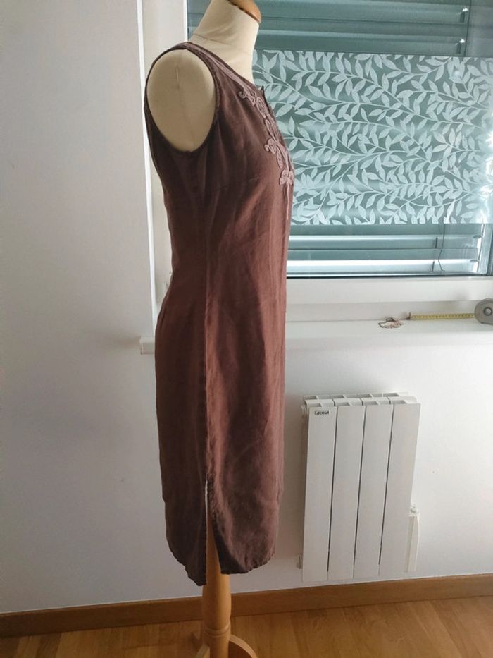 robe été chic lin 38 40 marron etam - photo numéro 5