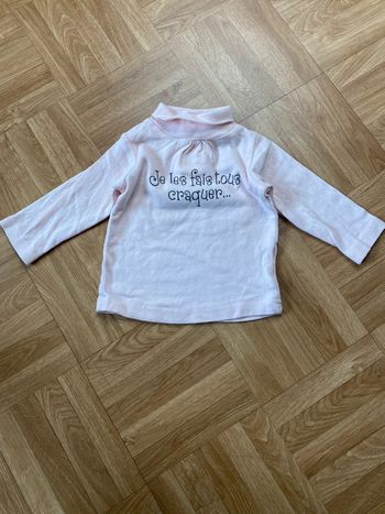 Sous pull col roulé rose taille 6 mois Kimbaloo