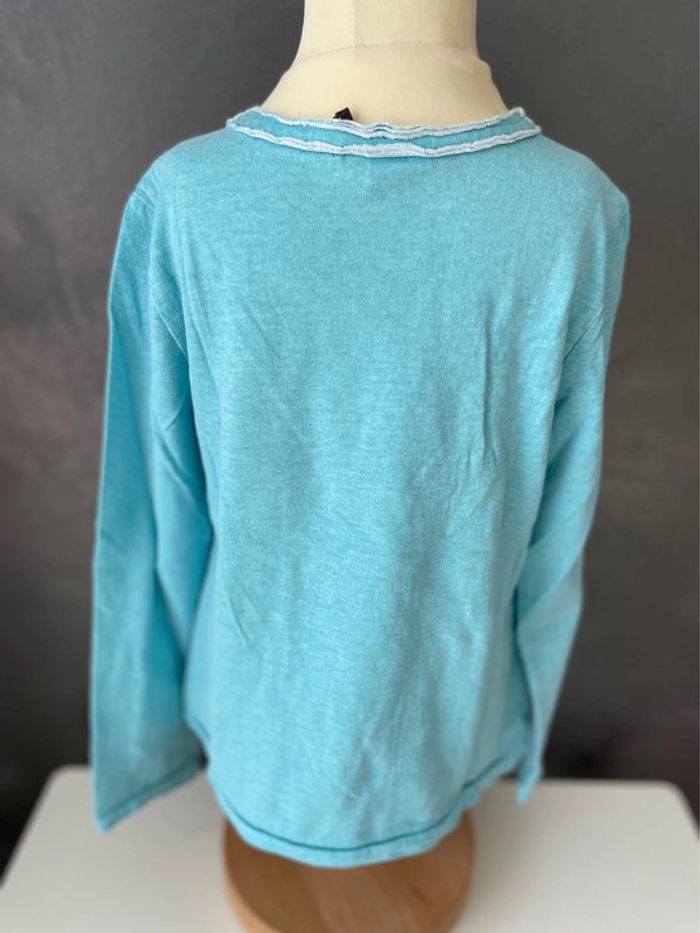 Tee shirt manche longue bleu - photo numéro 2