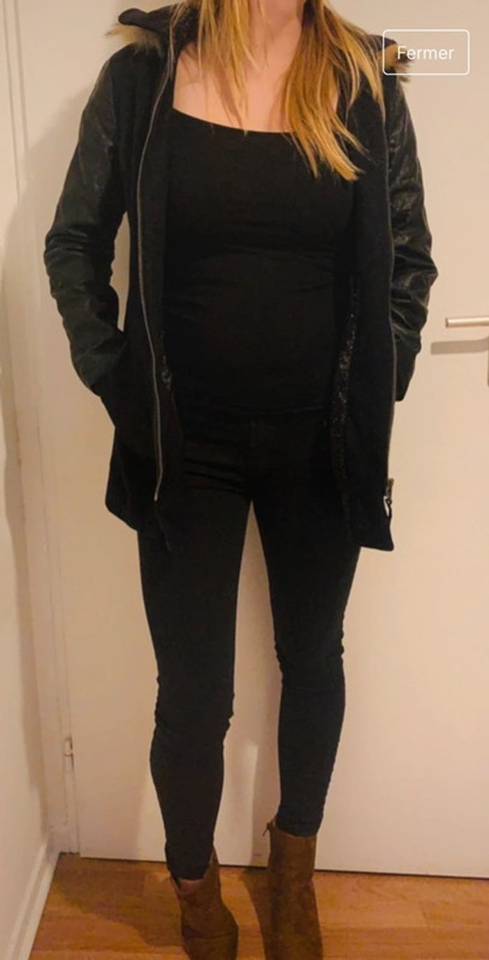 Manteau caban noir ddp taille xs - photo numéro 3