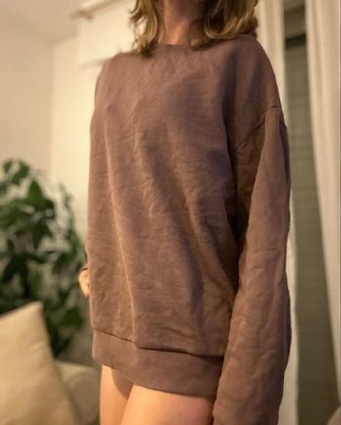 Pull couleur marron /violet ados design taille M - photo numéro 8