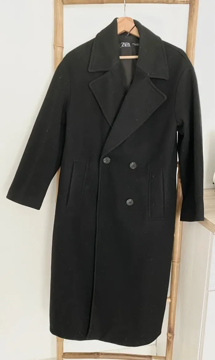 Manteau long noir Zara - photo numéro 2