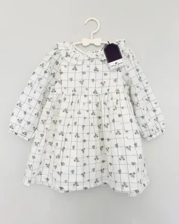 Robe écru fleuris à col pierrot 36 mois - Sergent Major ( neuve avec étiquette )