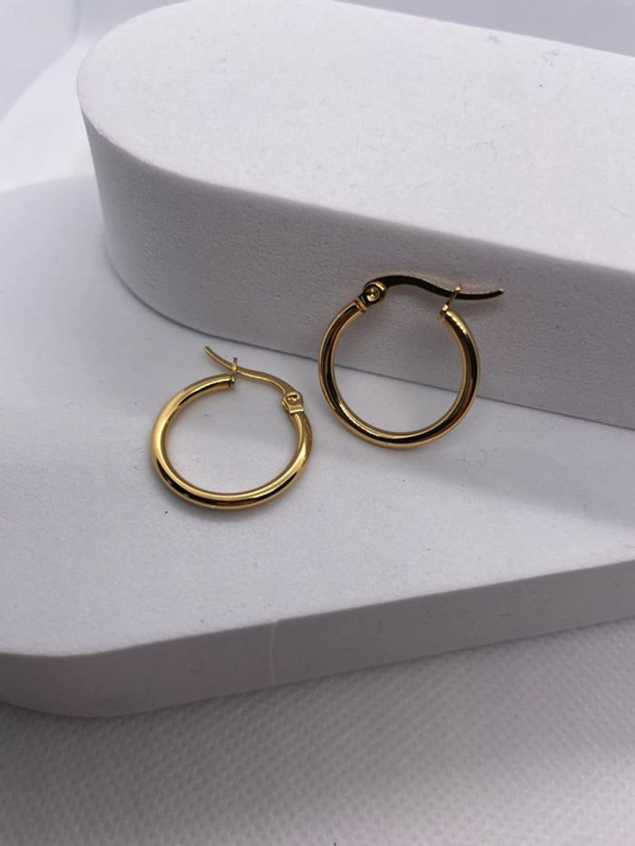 Paire de pampilles interchangeables avec créoles acier inoxydable - photo numéro 4