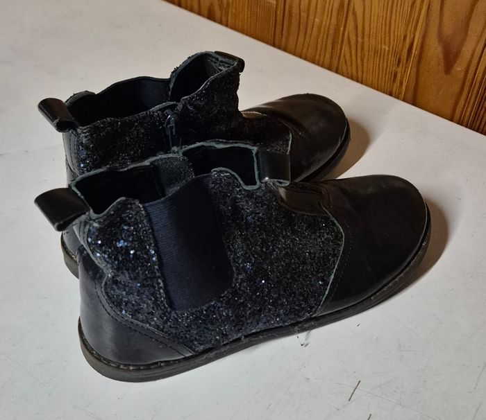 Bottines fille du pareil au même cuir taille 34 bleu marine - photo numéro 3