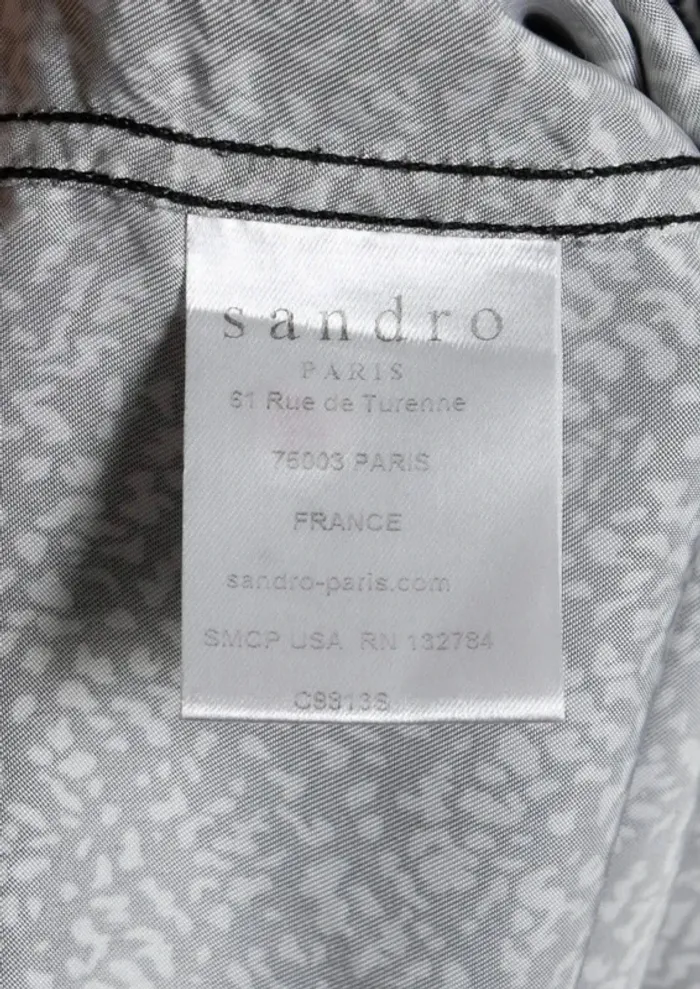 Chemise manches longues imprimé noir blanc abstrait Sandro Taille S - photo numéro 10