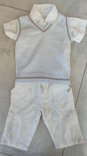 Ensemble pull chemise et pantalon 6 mois