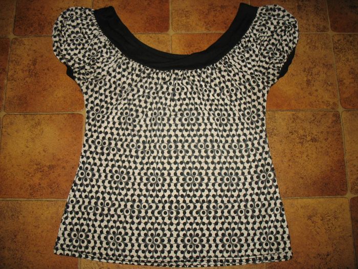 BLOUSE MC ÉCRU A MOTIFS "NAF NAF" - TAILLE S - n°03
