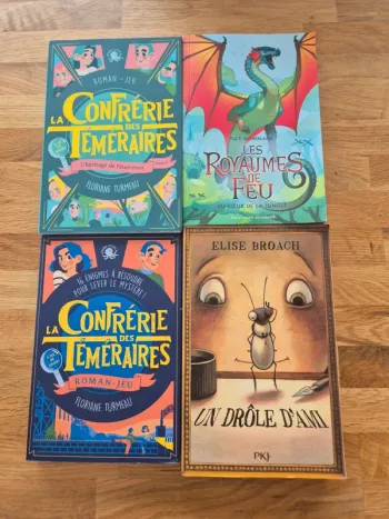 Lot de 4 romans Les royaumes de feu , la confrérie des téméraires et un drôle d'ami