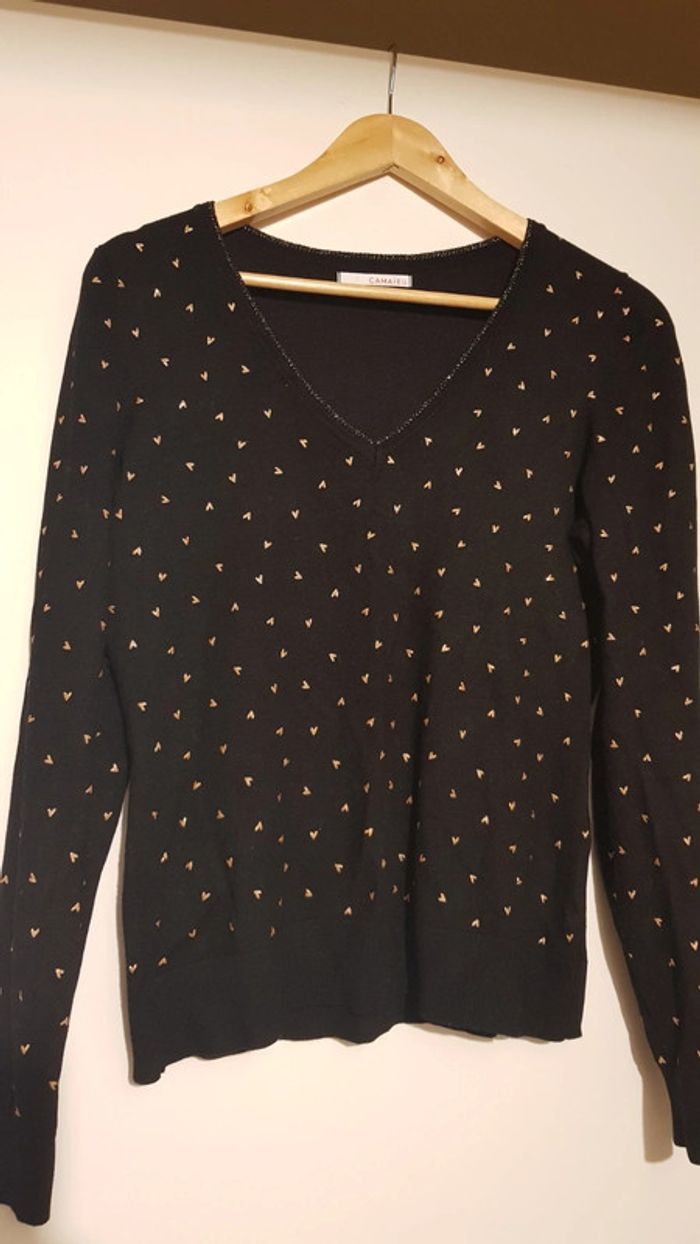 Pull  coeur doré - photo numéro 4