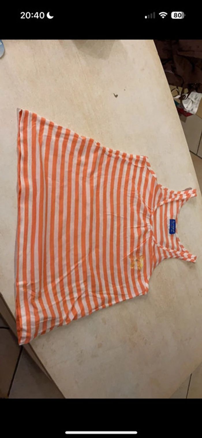 Debardeur orange et blanc 8 ans la compagnie des petits