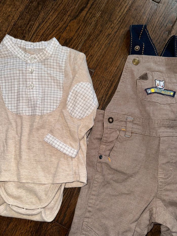 Salopette sergent major et body vertbaudet 6 mois - photo numéro 2