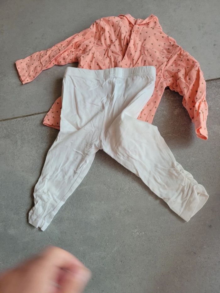 Lot ensemble bébé fille 6 9 mois manche longue pantalon haut - photo numéro 10