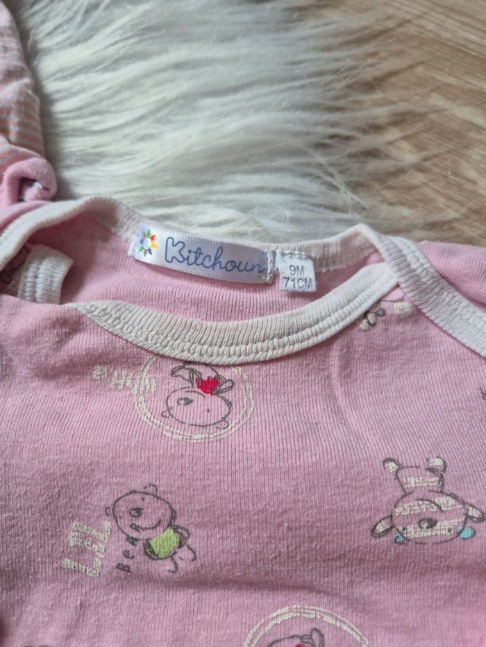 Lot fille 9 mois – Pyjama + 4 bodies manches longues 🐰🎈 - photo numéro 4