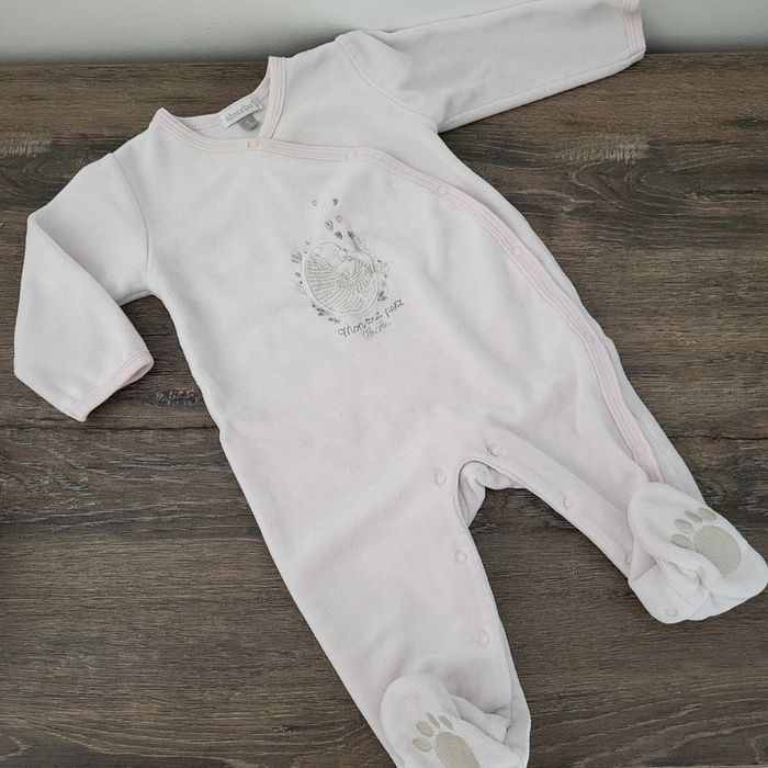 Absorba- pyjama en coton velours rose pâle 6 mois