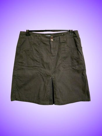 Jupe Courte Droite Fashion Express – 100% Coton – Poches Plaquées – Kaki/Gris Foncé – Taille 46 XXXL – Très Bon État 
​