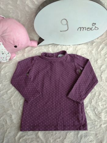 Sous pull col roulé à pois Fille 9 mois In Extenso