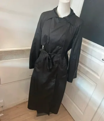 Laura dusini trench long imperméable  noir taille 42