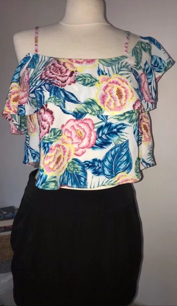 Crop top fleurs taille s de chez h&m