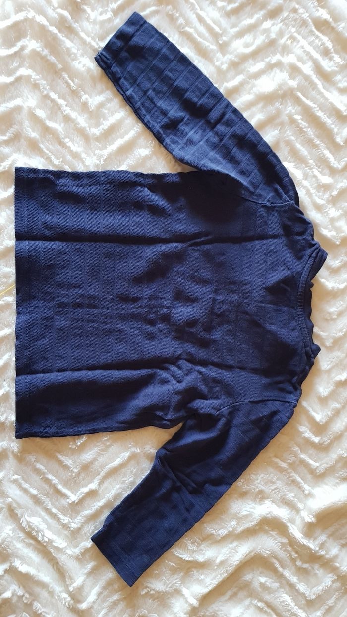 T-shirt a manche longue bleu marine - photo numéro 2