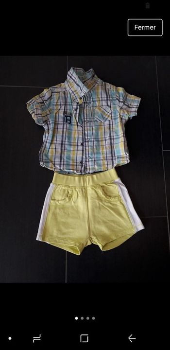Ensemble chemise+short 6 mois