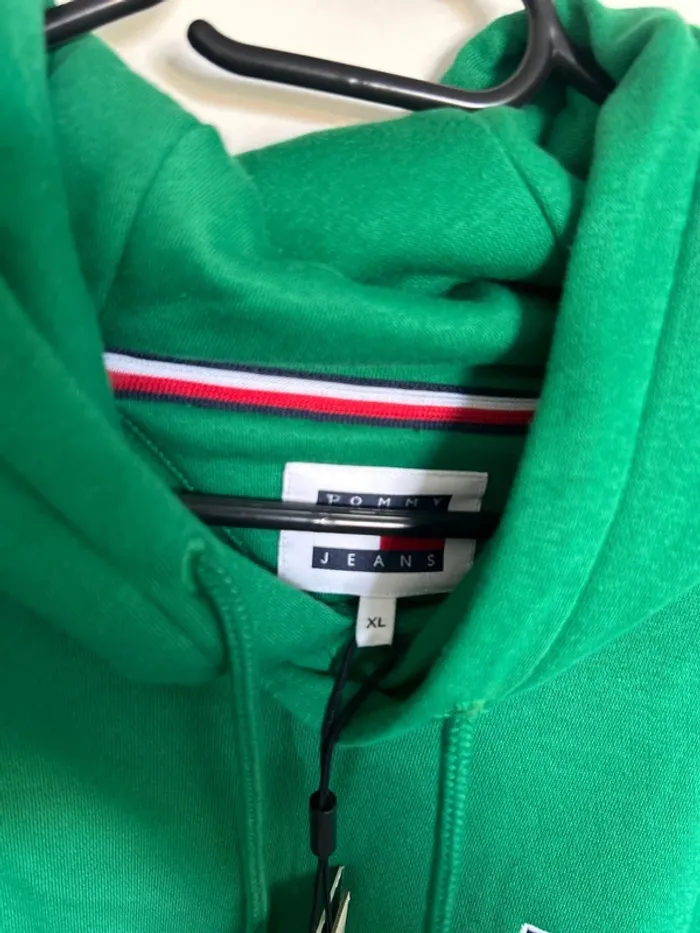 Sweat à capuche hoodie vert Tommy jeans XL - photo numéro 3