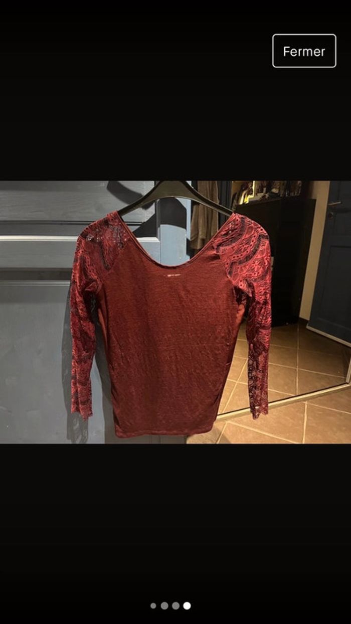 Tee-shirt Blouse Bordeaux