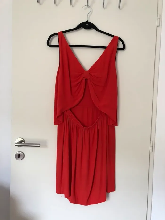 Robe orange fluide type soie Sandro taille 2 - photo numéro 2