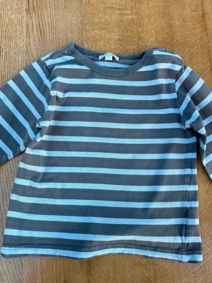 Marinière bleu et marron 3ans Kimbaloo - photo numéro 2