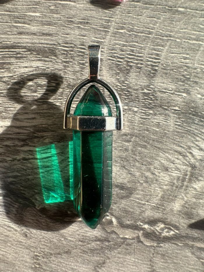 Pendentif pendule en cristal vert - Pierre naturelle - photo numéro 6
