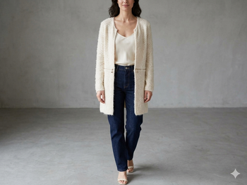 veste courte ou longue écru posh taille unique neuve toute douce