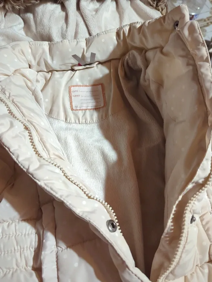 Manteau fourré crème - photo numéro 5