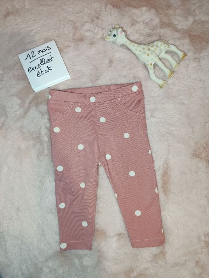 Leggings style jeans kiabi rose à pois