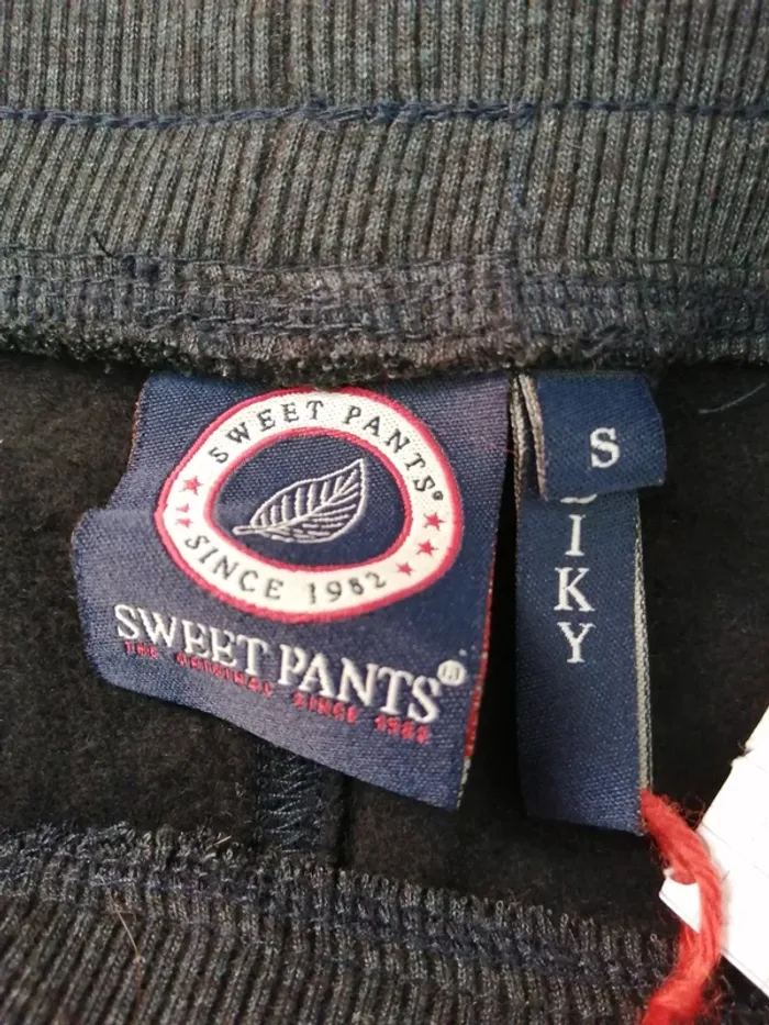 Pantalon jogging coupe biky gris shiné à reliefs sur les genoux / sweet pants / (S) - photo numéro 9