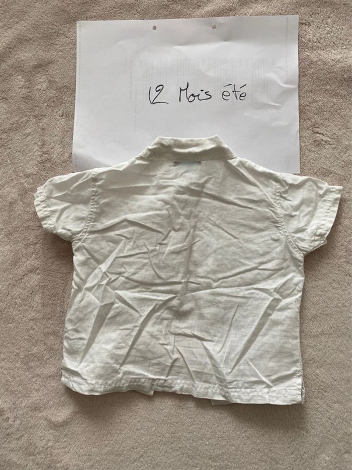 Lot 2 T-shirts 👕 et 2 chemises 👔 manches courtes - 12 mois - Obaïbi - TBE - photo numéro 5