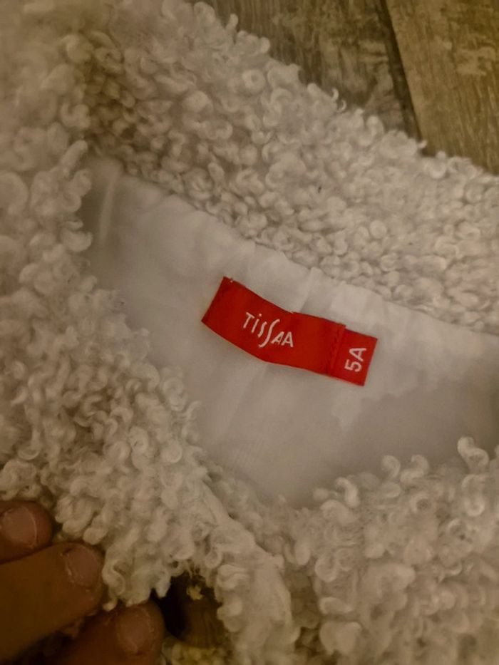 Manteaux mi saison habillé petite fille tissu bouclette beige - photo numéro 4
