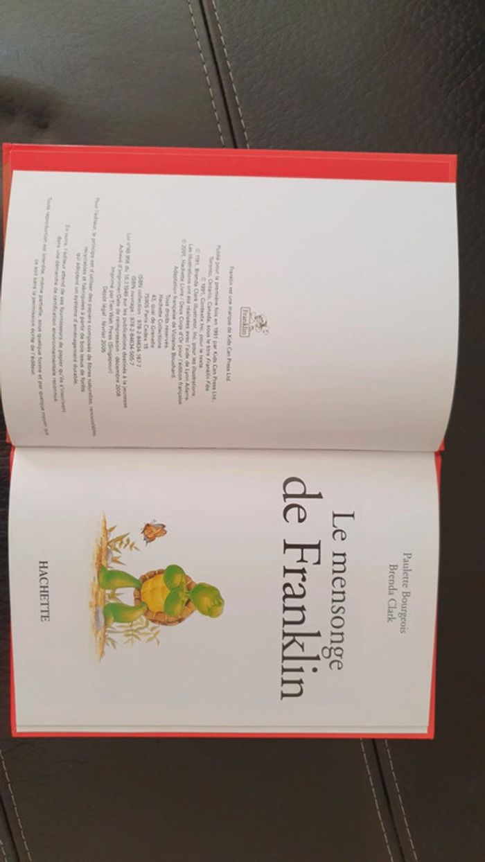 Livre " Le mensonge de Franklin " , collection la bibliothèque Hachette des Petits. - photo numéro 7