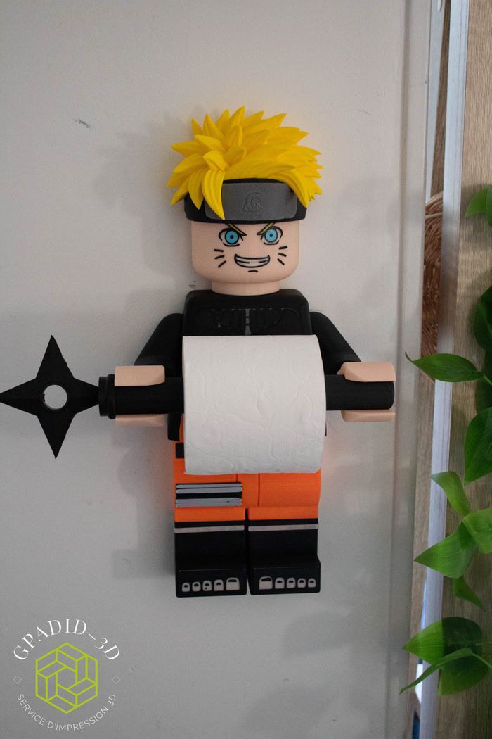 Dévidoir de papier toilette ou simple décoration murale dans un style lego naruto - photo numéro 3