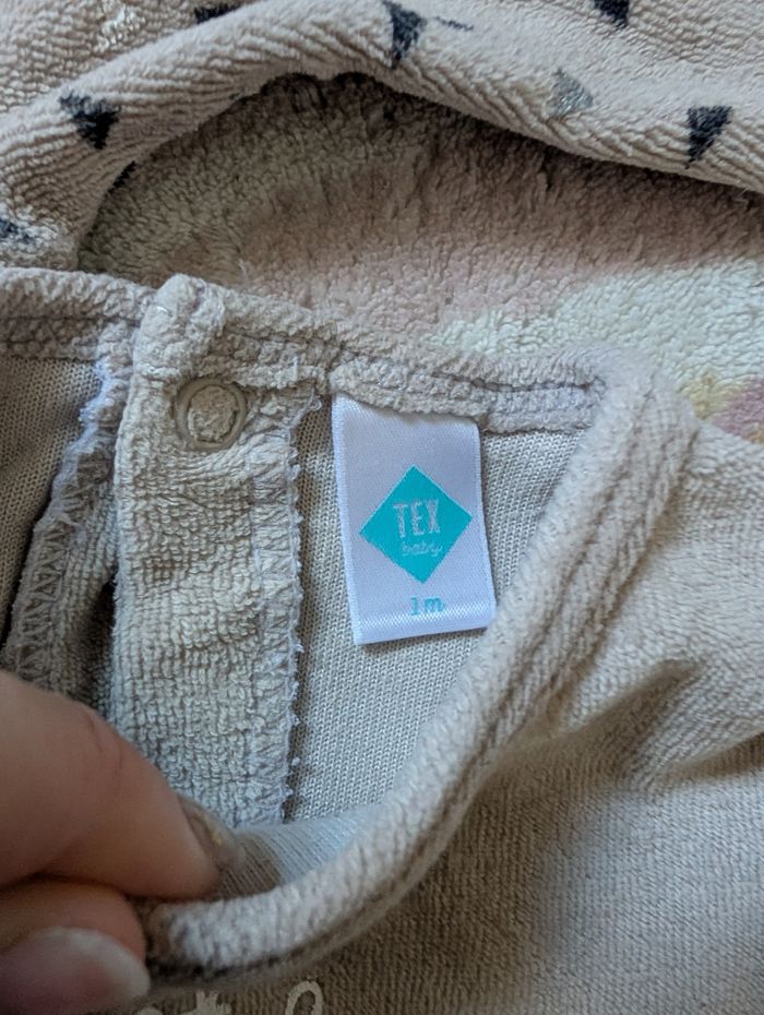 Lot 2 Pyjamas Velours Hiver Mixte - TEX Baby - 1 Mois (54 cm) - photo numéro 3