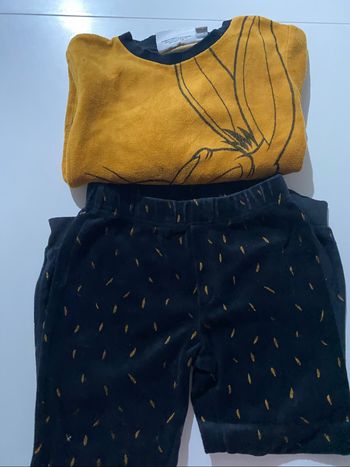 Ensemble Pyjama loonery tunes enfants garçon moutarde et Maine taille 6 ans