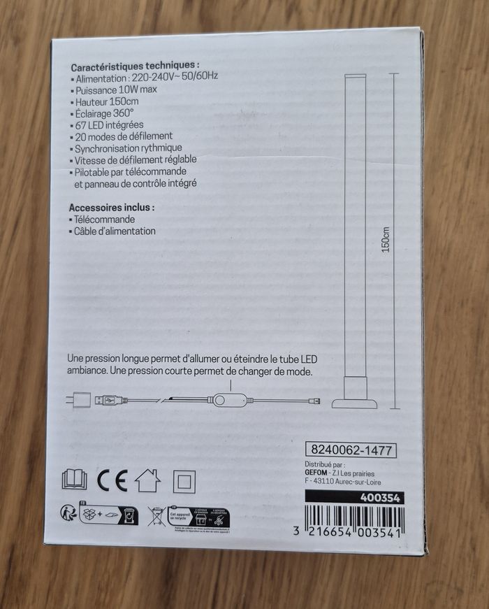 Tube LED Ambiance 1.5m - 67led 10w RGB - Neuf - photo numéro 3