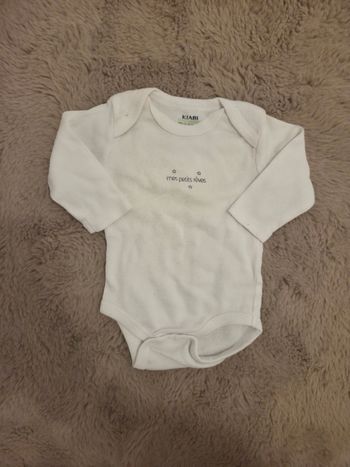 Body bébé Kiabi 3 mois blanc manches longues
