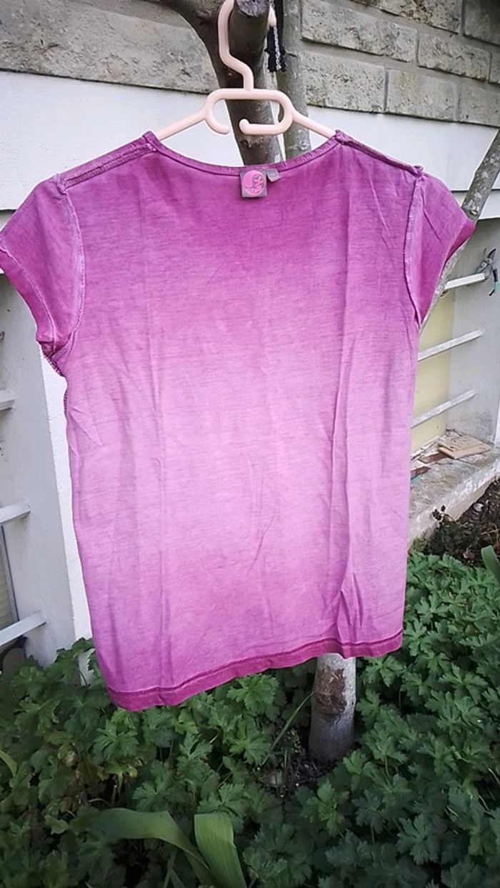 Tee-shirt imprimé couleur rose foncé - photo numéro 8