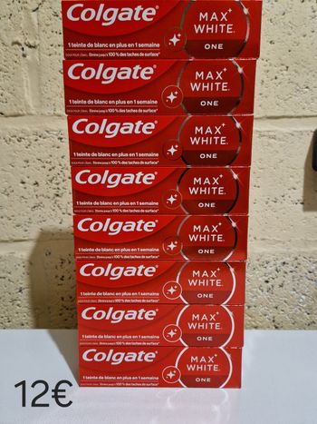 Lot de 9 dentifrice colgate max white one