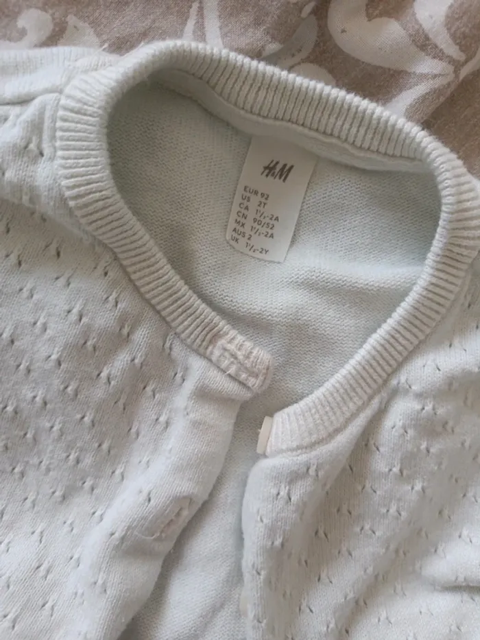 Gilet blanc cassé 92cm H&M - photo numéro 3