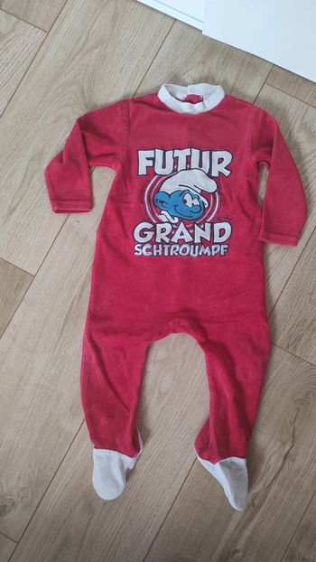 Pyjama velours Schtroumpf