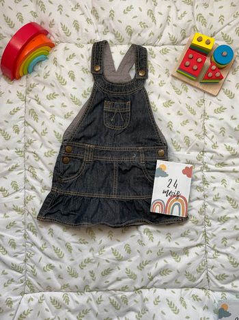 robe salopette en jean bleu 24 mois