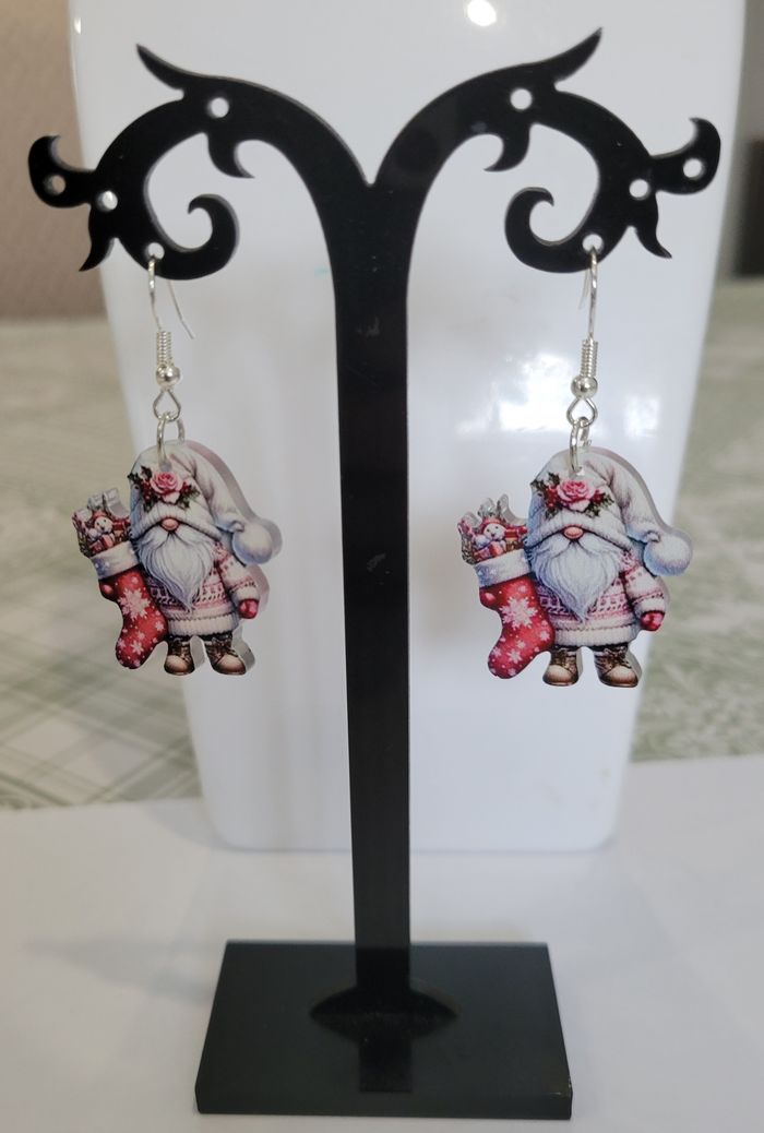 BOUCLES D'OREILLES GNOME NOEL ! NEUVE ! MODELE 3